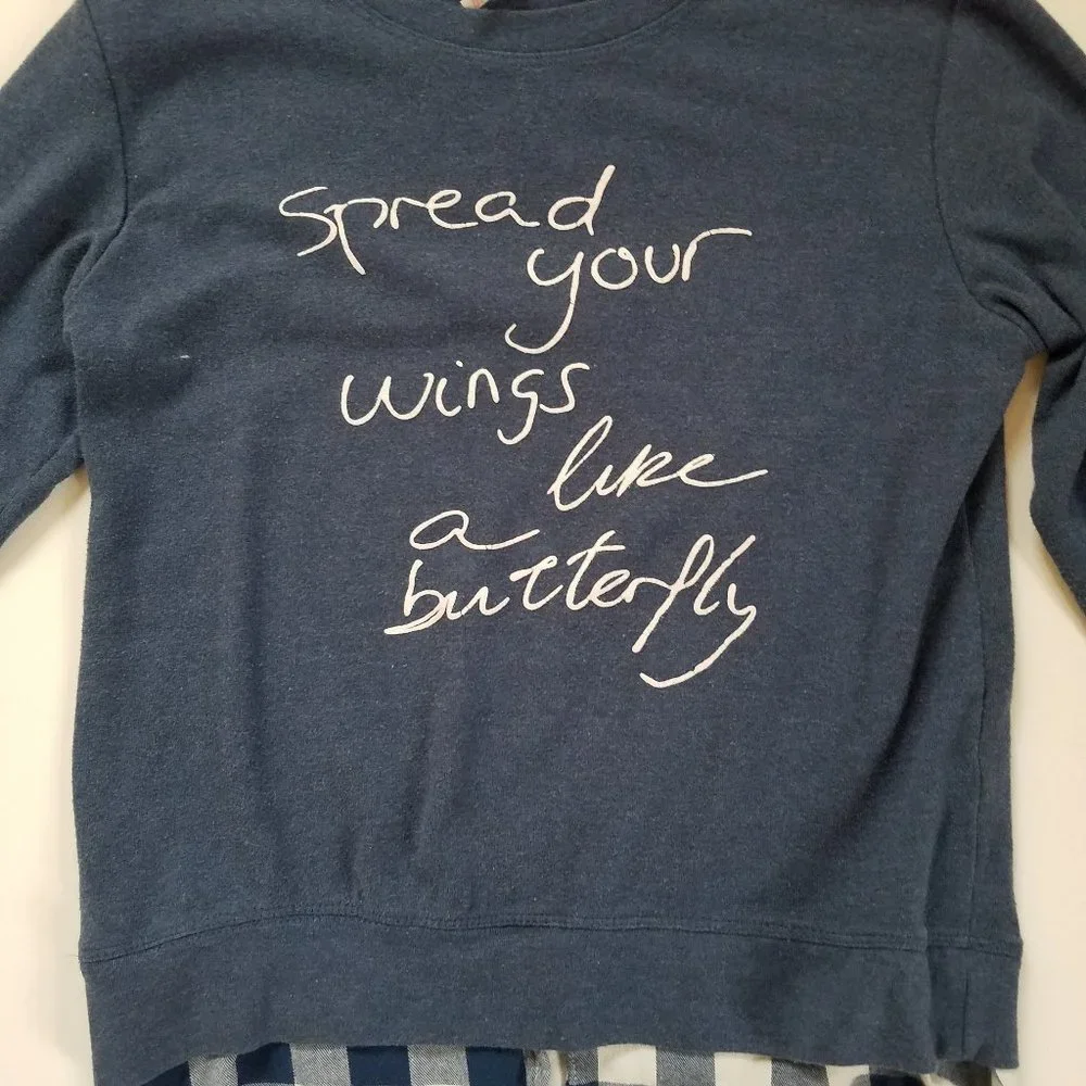 Girls Scooter Brown Spread Your Wings Like a Butterfly Sweat Shirt Large 14